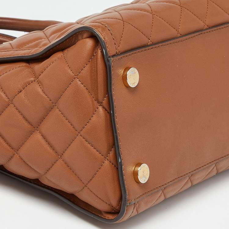 Pre Owned MICHAEL Michael Kors Brown Quilted Leather Selma Satchel