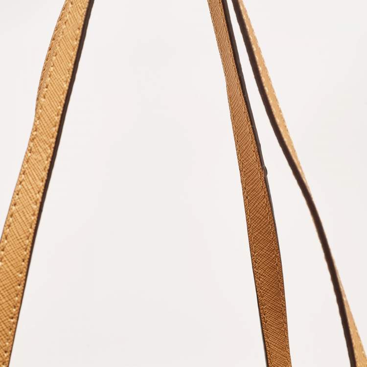 Pre Owned MICHAEL Michael Kors Tan Leather Medium Jet Set Travel Tote