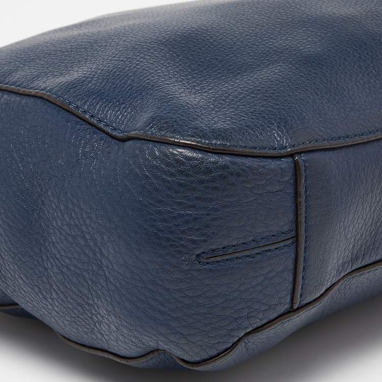 Pre Owned MICHAEL Michael Kors Dark Blue Leather Tassel Hobo