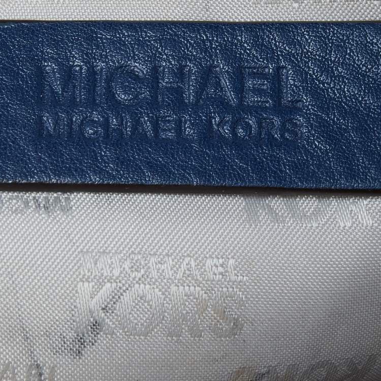 Pre Owned MICHAEL Michael Kors Dark Blue Leather Tassel Hobo