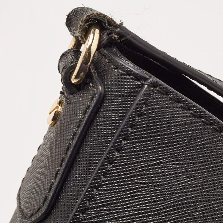 Pre Owned MICHAEL Michael Kors Black Leather Jet Set Messenger Bag