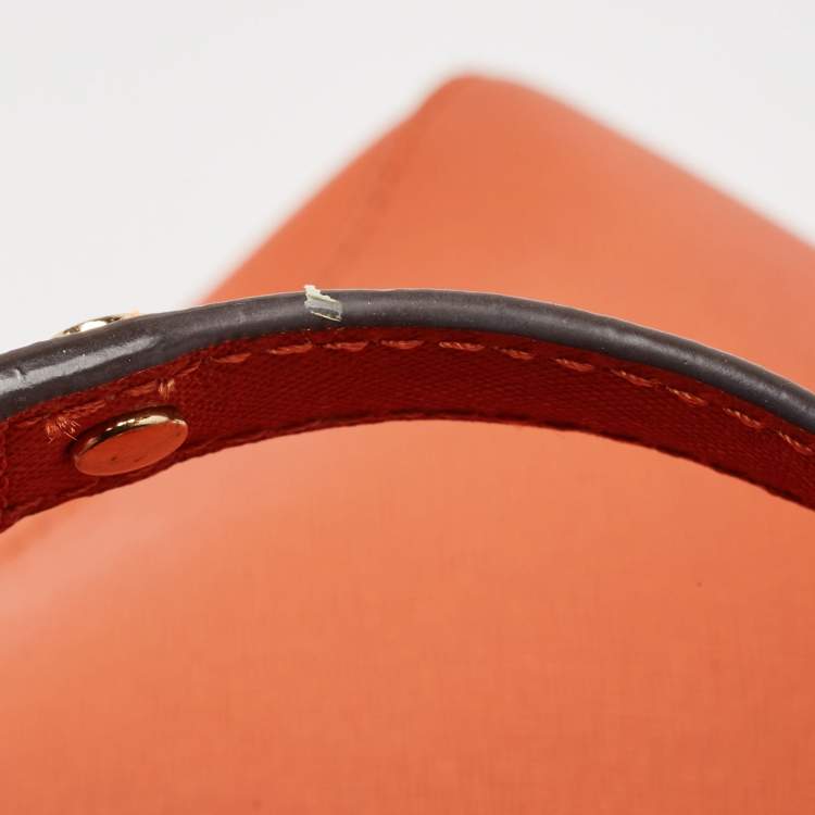 Pre Owned MICHAEL Michael Kors Orange Saffiano Leather Cynthia Tote