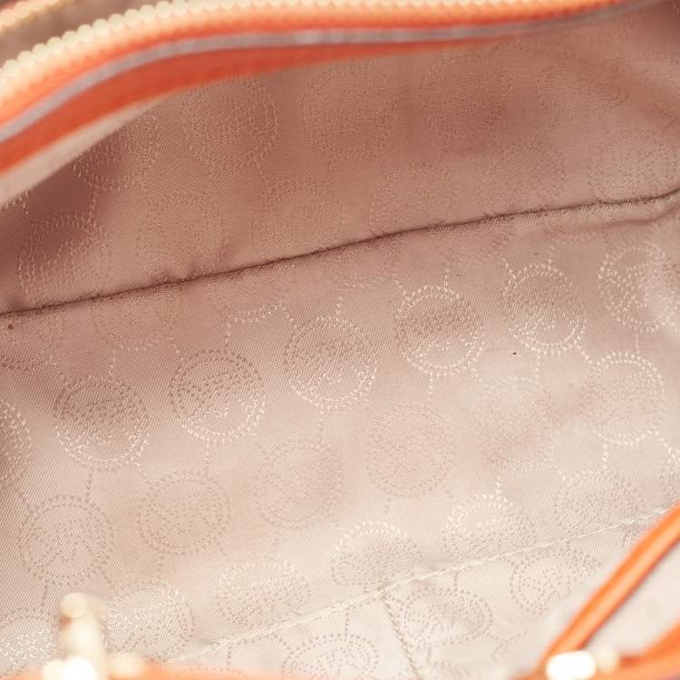 Pre Owned MICHAEL Michael Kors Orange Saffiano Leather Cynthia Tote