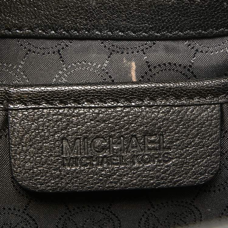 Pre Owned MICHAEL Michael Kors Black/Brown Leopard Print Calfhair and Leather Astrid Tote