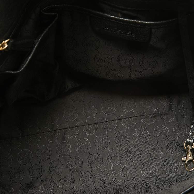 Pre Owned MICHAEL Michael Kors Black/Brown Leopard Print Calfhair and Leather Astrid Tote