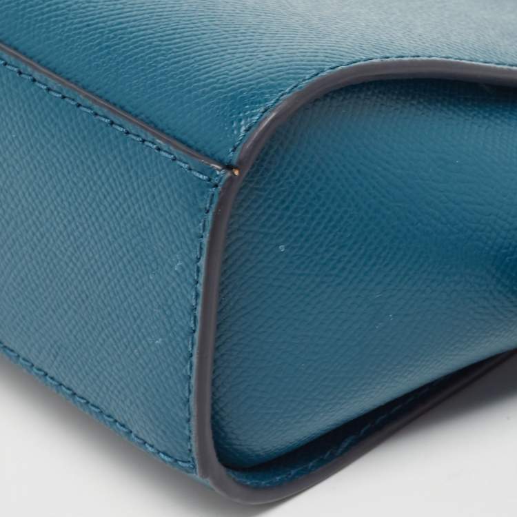 Pre Owned MICHAEL Michael Kors Blue Leather Mini Selma Crossbody Bag
