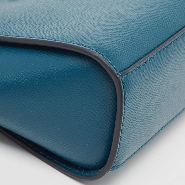 Pre Owned MICHAEL Michael Kors Blue Leather Mini Selma Crossbody Bag
