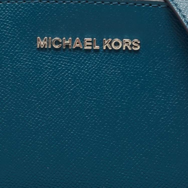 Pre Owned MICHAEL Michael Kors Blue Leather Mini Selma Crossbody Bag
