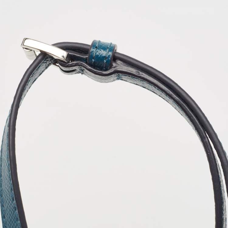 Pre Owned MICHAEL Michael Kors Blue Leather Mini Selma Crossbody Bag