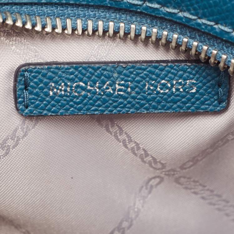 Pre Owned MICHAEL Michael Kors Blue Leather Mini Selma Crossbody Bag