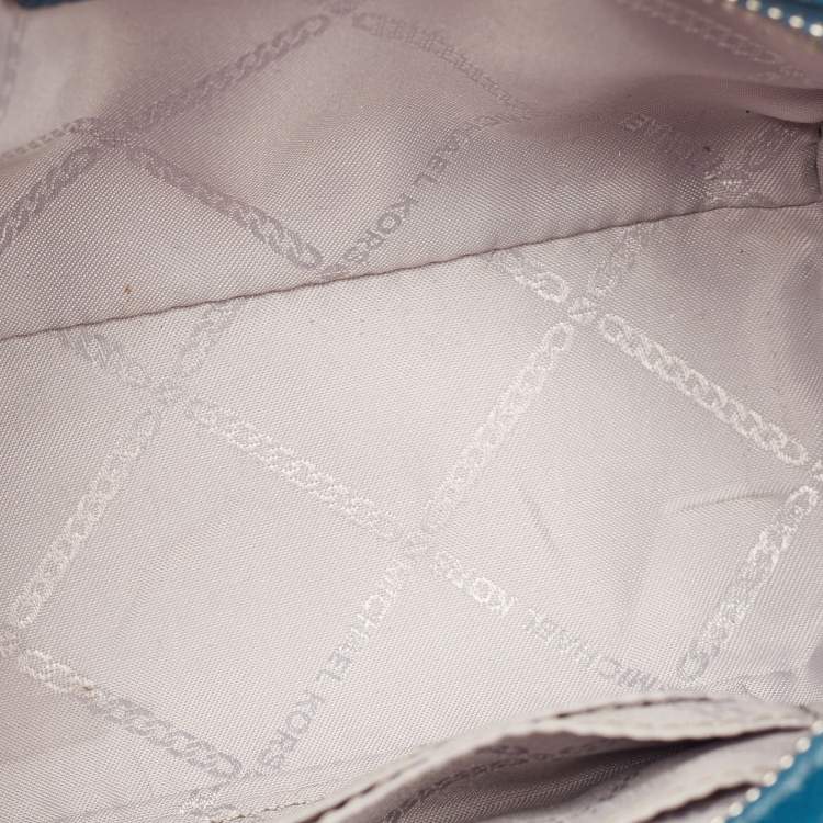 Pre Owned MICHAEL Michael Kors Blue Leather Mini Selma Crossbody Bag