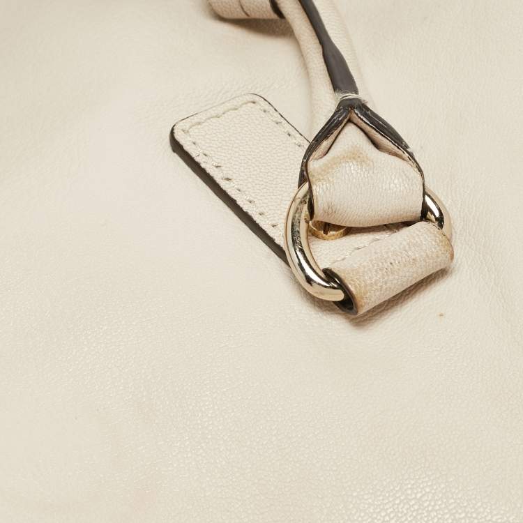 Pre Owned MICHAEL Michael Kors Light Beige Leather Large Hamilton North South Tote