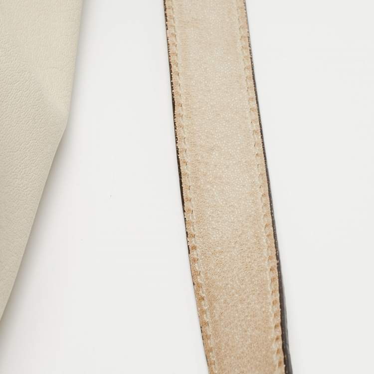 Pre Owned MICHAEL Michael Kors Light Beige Leather Large Hamilton North South Tote