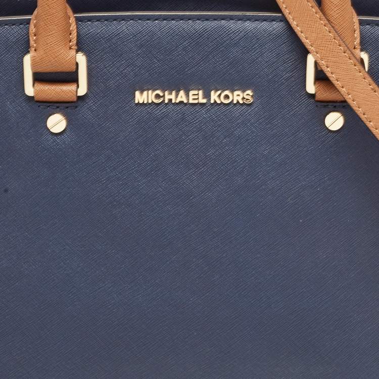 Pre Owned MICHAEL Michael Kors Tri Color Leather Medium Selma Satchel