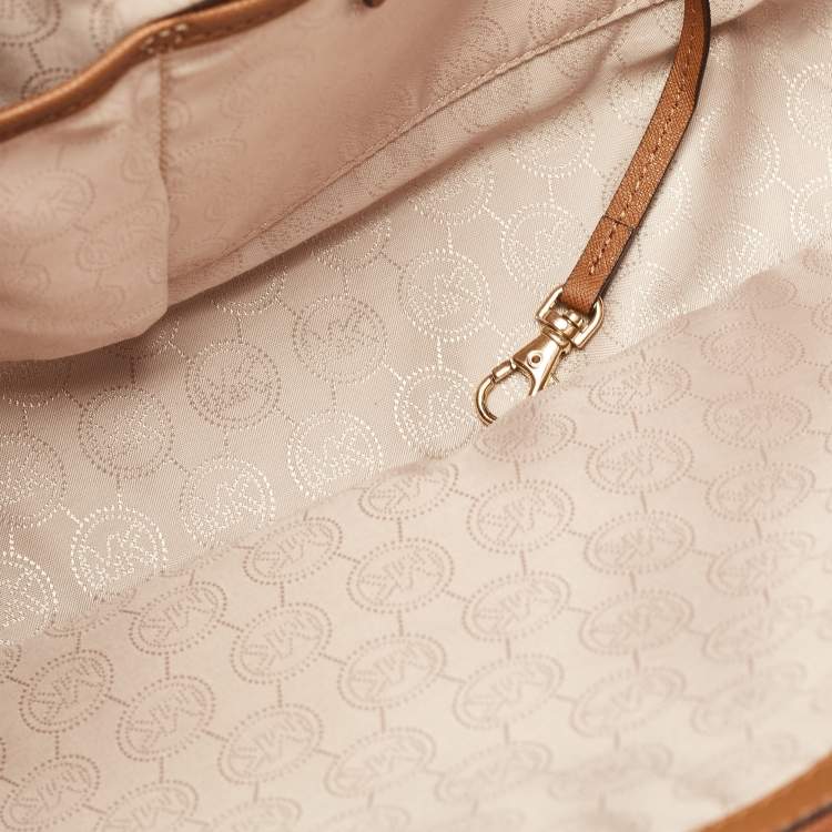 Pre Owned MICHAEL Michael Kors Brown Saffiano Leather Jet Set Travel Tote