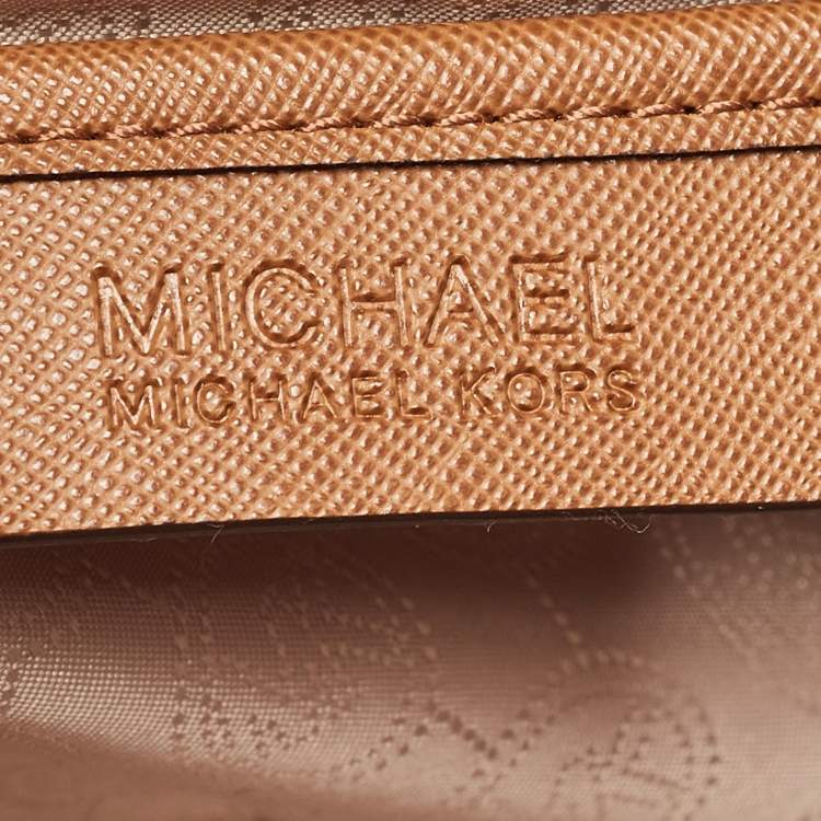 Pre Owned MICHAEL Michael Kors Brown Saffiano Leather Jet Set Travel Tote