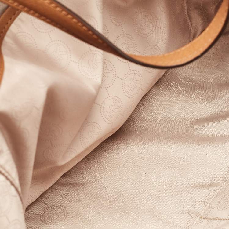 Pre Owned MICHAEL Michael Kors Brown Saffiano Leather Jet Set Travel Tote
