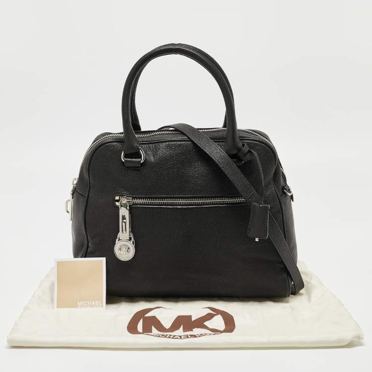 Pre Owned MICHAEL Michael Kors Black Leather Dome Top Handle Bag