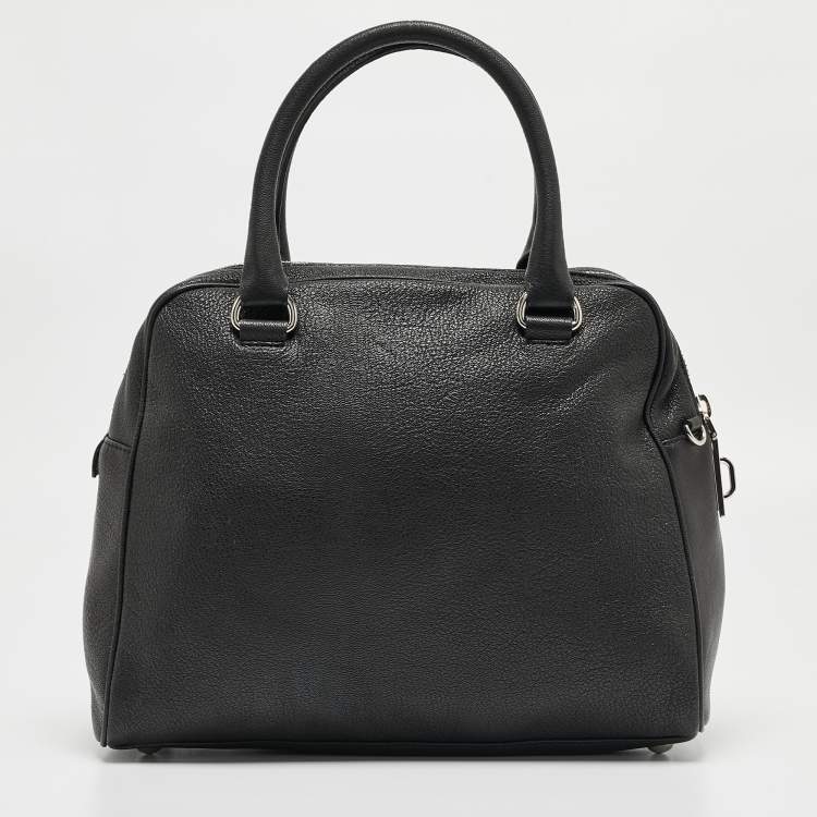 Pre Owned MICHAEL Michael Kors Black Leather Dome Top Handle Bag