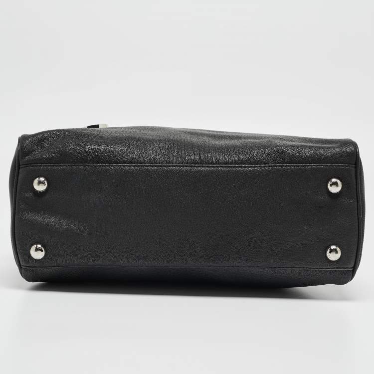 Pre Owned MICHAEL Michael Kors Black Leather Dome Top Handle Bag