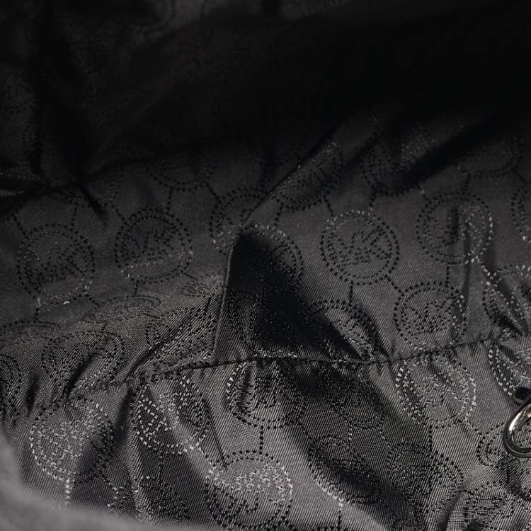 Pre Owned MICHAEL Michael Kors Black Leather Dome Top Handle Bag