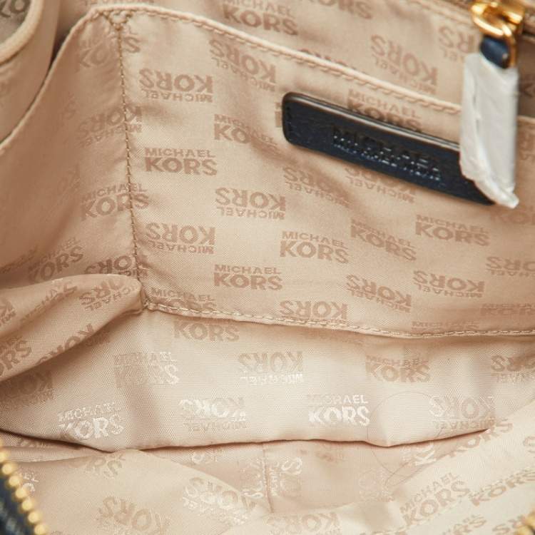 Pre Owned MICHAEL Michael Kors Blue Leather and Canvas Hobo