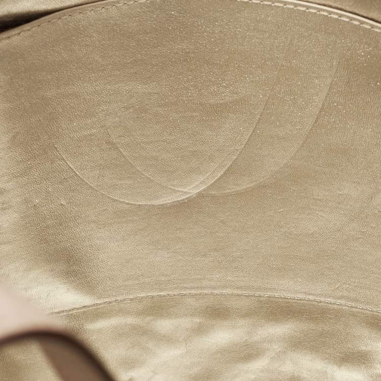 Pre Owned MICHAEL Michael Kors Off White/Brown Soft Leather Jet Set Tote
