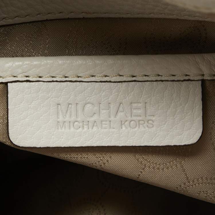 Pre Owned MICHAEL Michael Kors White Leather Jet Set Chain Shoulder Bag