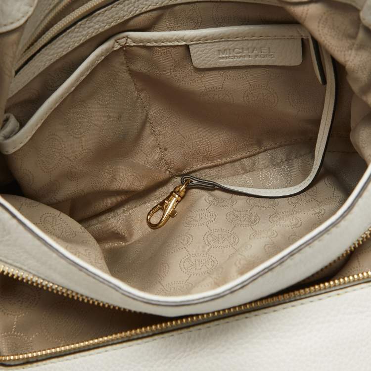 Pre Owned MICHAEL Michael Kors White Leather Jet Set Chain Shoulder Bag