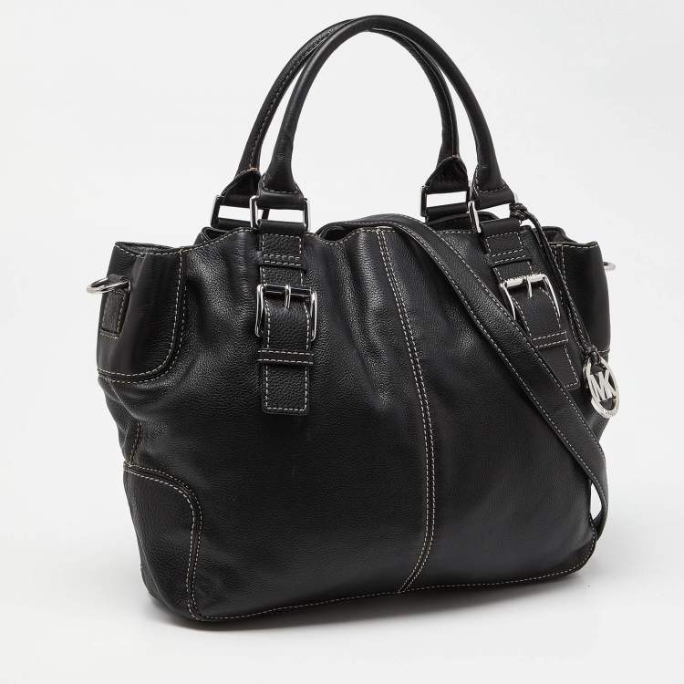 Pre Owned MICHAEL Michael Kors Black Leather Brookville Tote