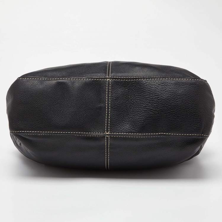 Pre Owned MICHAEL Michael Kors Black Leather Brookville Tote