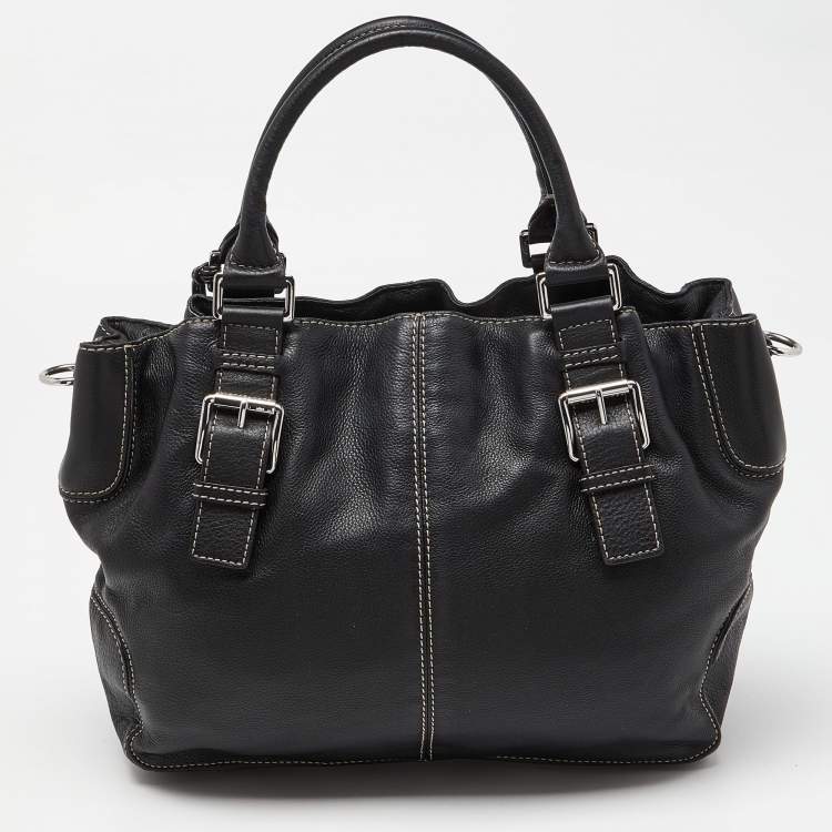 Pre Owned MICHAEL Michael Kors Black Leather Brookville Tote