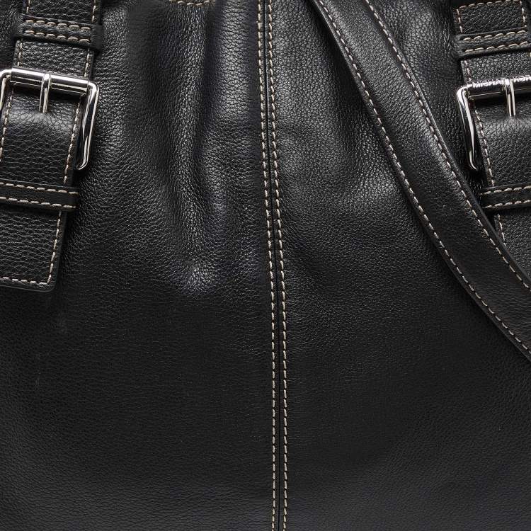 Pre Owned MICHAEL Michael Kors Black Leather Brookville Tote