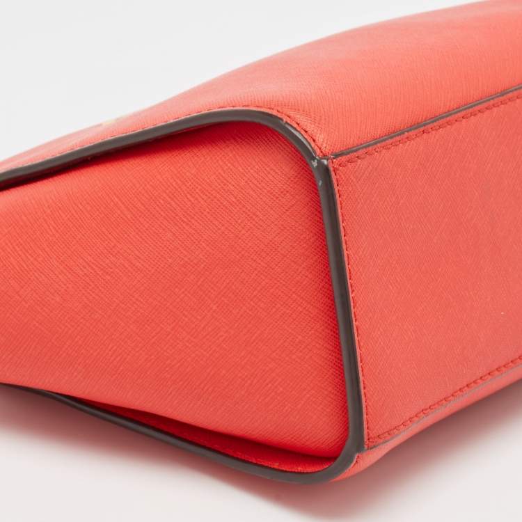 Pre Owned MICHAEL Michael Kors Red Saffiano Leather Medium Selma Crossbody Bag