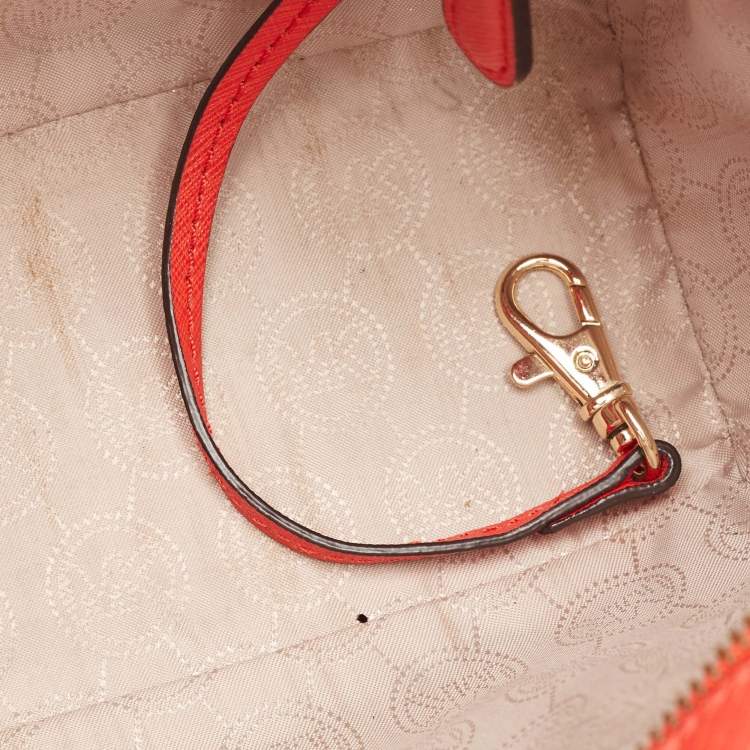 Pre Owned MICHAEL Michael Kors Red Saffiano Leather Medium Selma Crossbody Bag