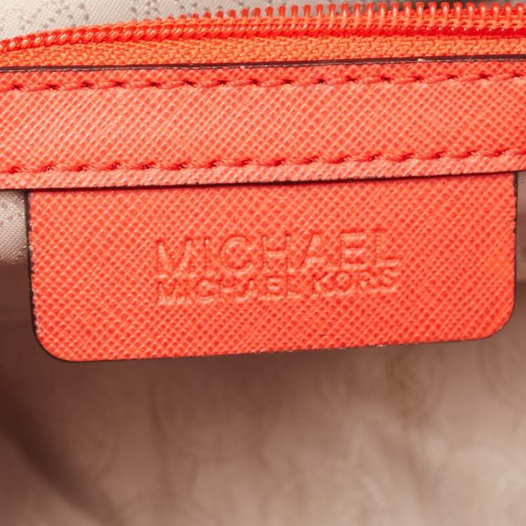 Pre Owned MICHAEL Michael Kors Red Saffiano Leather Medium Selma Crossbody Bag