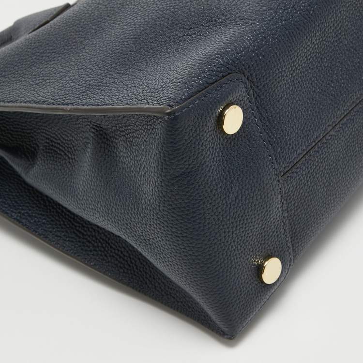 Pre Owned MICHAEL Michael Kors Navy Blue Grain Leather Large Mercer Tote