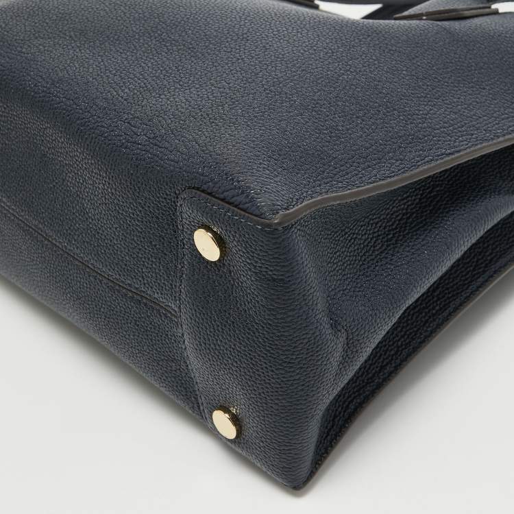 Pre Owned MICHAEL Michael Kors Navy Blue Grain Leather Large Mercer Tote