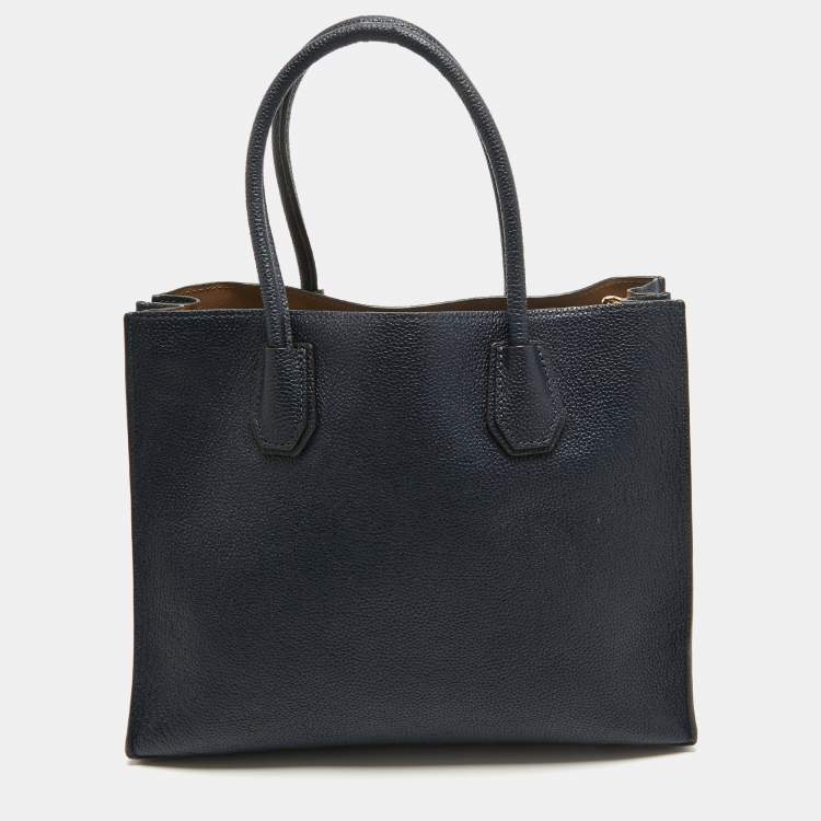Pre Owned MICHAEL Michael Kors Navy Blue Grain Leather Large Mercer Tote