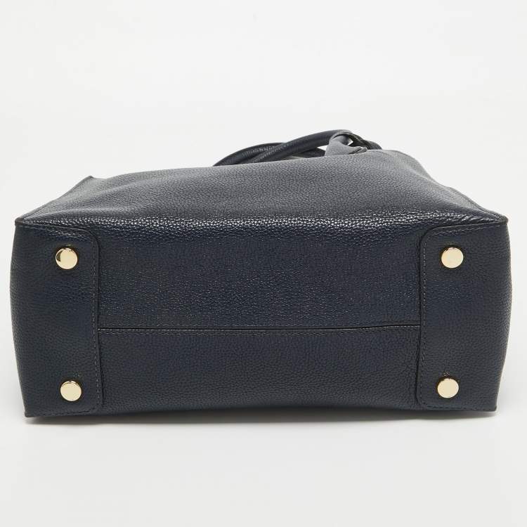 Pre Owned MICHAEL Michael Kors Navy Blue Grain Leather Large Mercer Tote