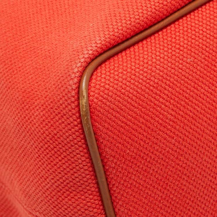 Pre Owned Michael Kors Orange/Brown Canvas and Leather Marina Drawstring Bag