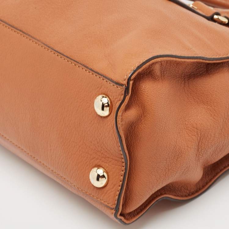Pre Owned MICHAEL Michael Kors Brown Leather Medium Hamilton East West Tote
