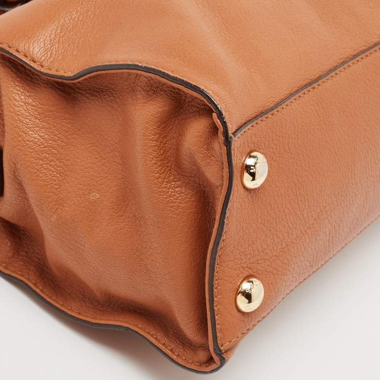 Pre Owned MICHAEL Michael Kors Brown Leather Medium Hamilton East West Tote