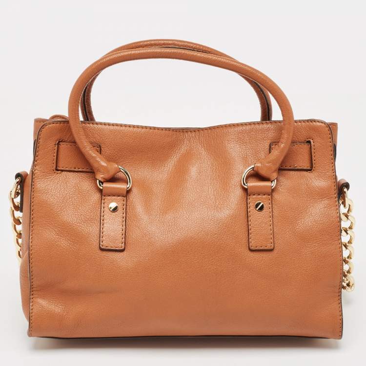 Pre Owned MICHAEL Michael Kors Brown Leather Medium Hamilton East West Tote