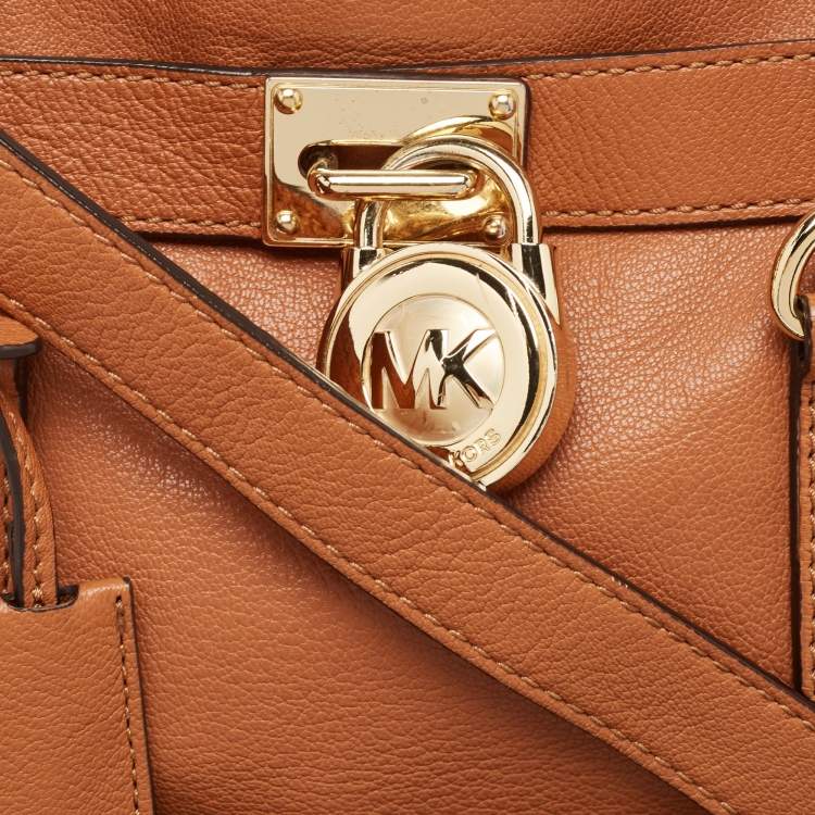 Pre Owned MICHAEL Michael Kors Brown Leather Medium Hamilton East West Tote