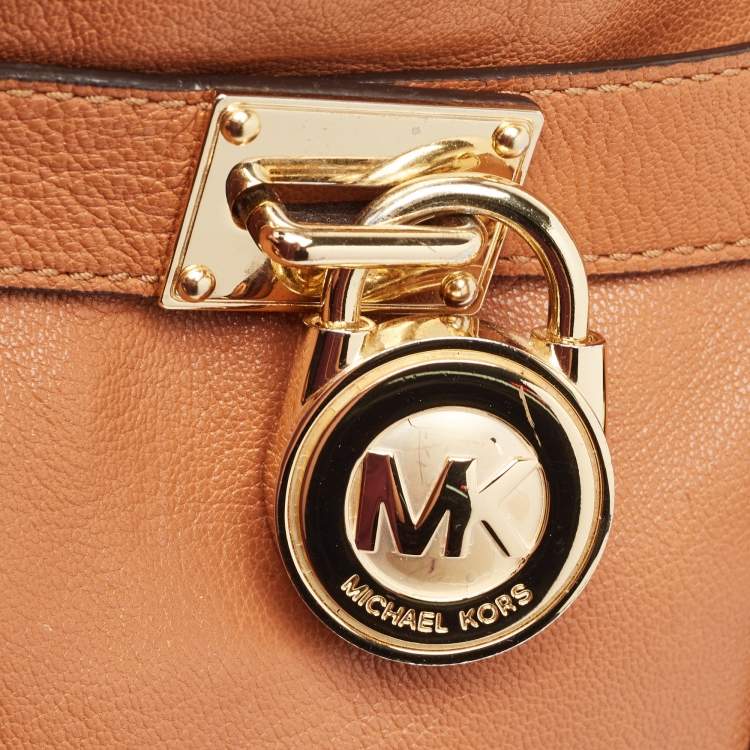 Pre Owned MICHAEL Michael Kors Brown Leather Medium Hamilton East West Tote
