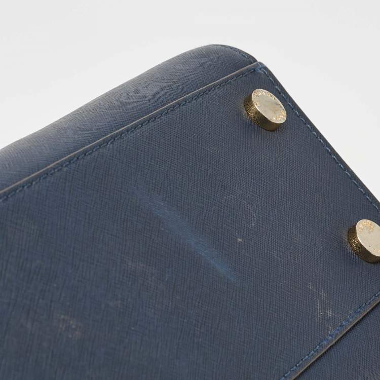 Pre Owned Michael Michael Kors Navy Blue Leather Medium Selma Tote