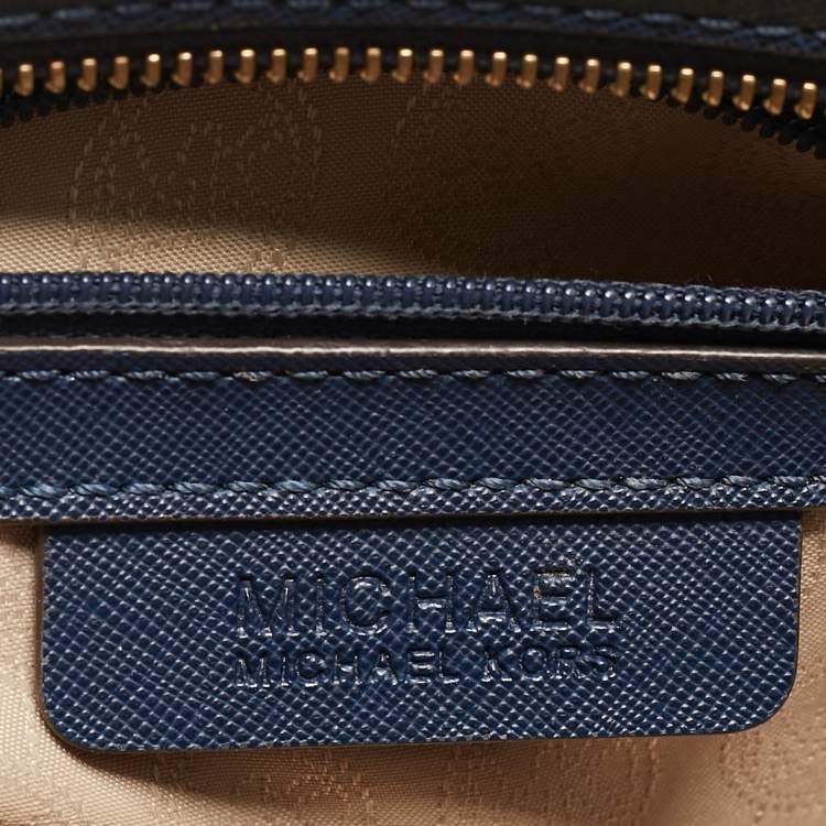 Pre Owned Michael Michael Kors Navy Blue Leather Medium Selma Tote