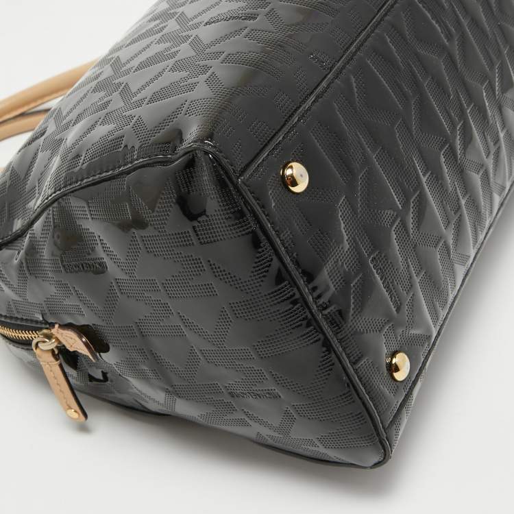 Pre Owned MICHAEL Michael Kors Black Signature Patent Leather Satchel