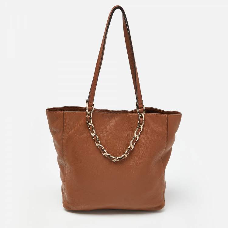 Pre Owned MICHAEL Michael Kors Brown Leather Chain Tote 
